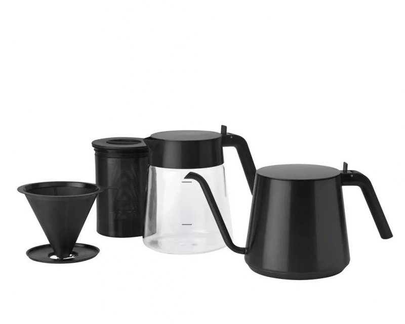 Stelton NOHR Szklany Dzbanek do Parzenia Kawy 1,2 l / Czarny