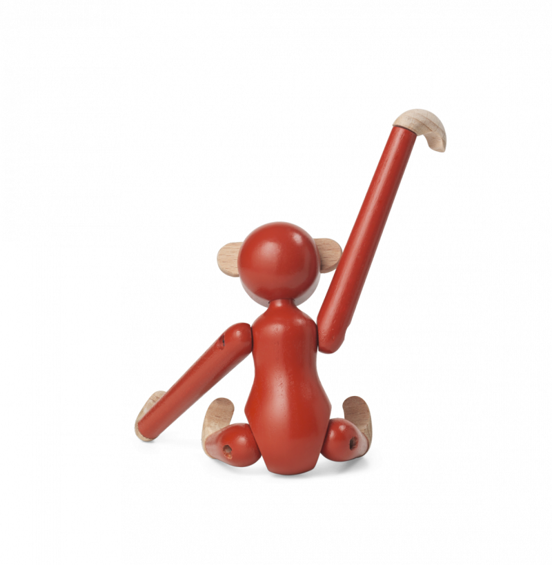 Kay Bojesen MONKEY Małpka Drewniana Mini - Czerwona / Edycja Limitowana
