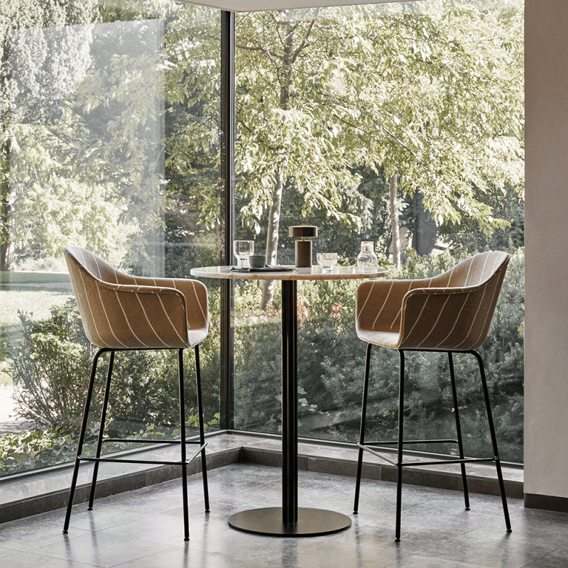 Menu HARBOUR Krzesło Barowe 102 cm Hoker Czarny - Siedzisko Tapicerowane Zielone