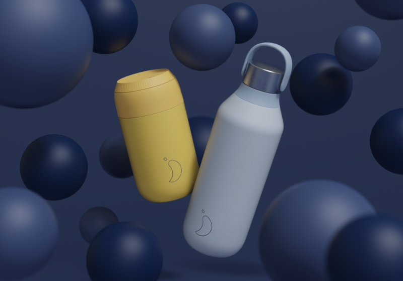 Chilly's SERIES 2 Stalowa Butelka Termiczna 500 ml Jasnoniebieska