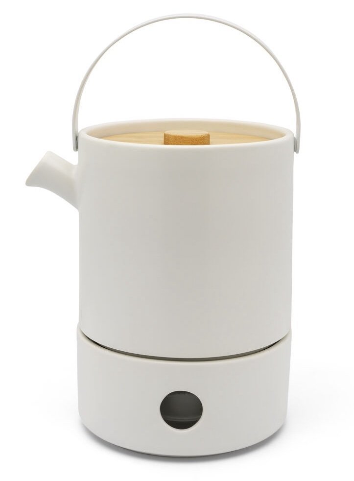 Bredemeijer UMEA Ceramiczny Dzbanek do Herbaty 1,2 l z Podgrzewaczem / Biały