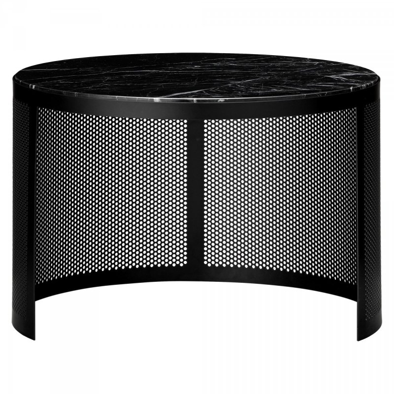 Aytm PAUSILLUS Stolik Kawowy 46 cm Czarny - Blat Marmurowy