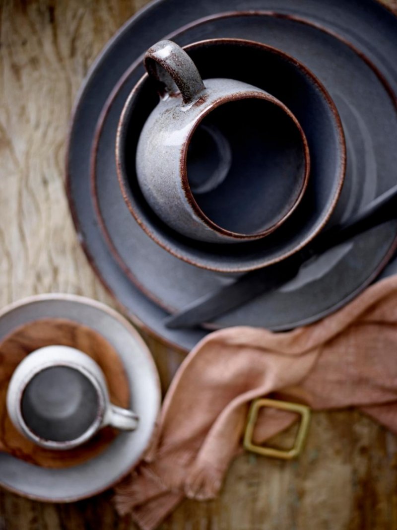 Bloomingville SANDRINE Zestaw Śniadaniowy 12 El. / Szary