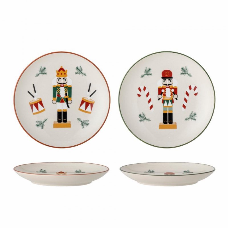 Bloomingville CHRISTMAS JOLLY Świąteczny Talerz Deserowy 16 cm / Zestaw 2 Szt.