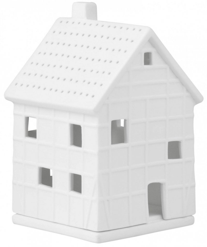 Rader HOME Świecznik - Lampion - Domek Pruski 12 cm Biały