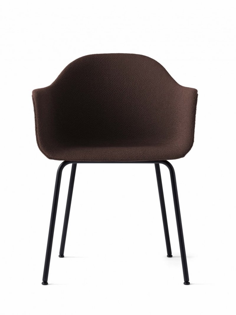 Menu HARBOUR Krzesło - Rama Czarna - Siedzisko Tapicerowane Brązowe