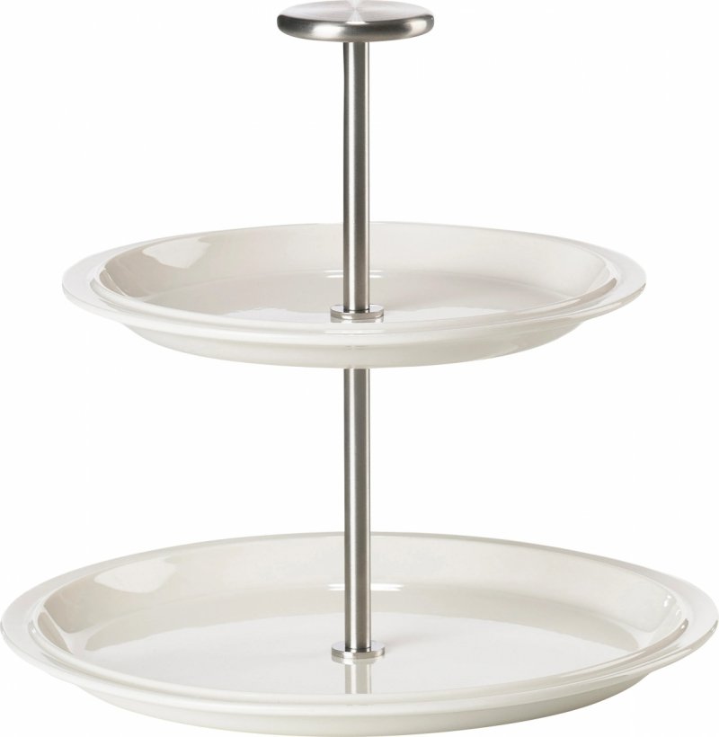 ZONE Denmark EAU Porcelanowa Patera do Ciasta lub Owoców - Dwupoziomowa / Biała