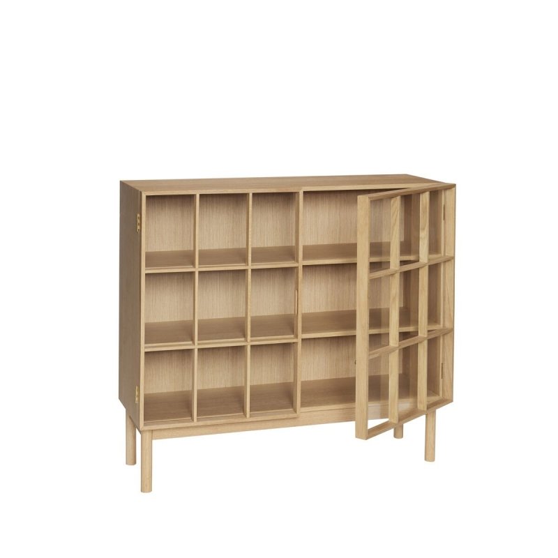 Hubsch SHOJI Szafka / Komoda Przeszklona 90 cm Dębowa