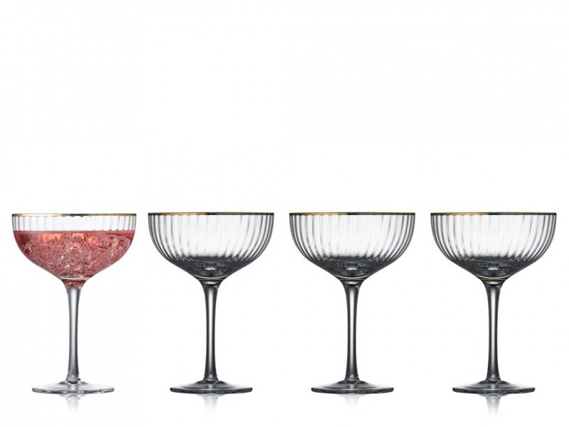 Lyngby Glass PALERMO Kieliszki Koktajlowe lub do Szampana 315 ml 4 Szt. Złote