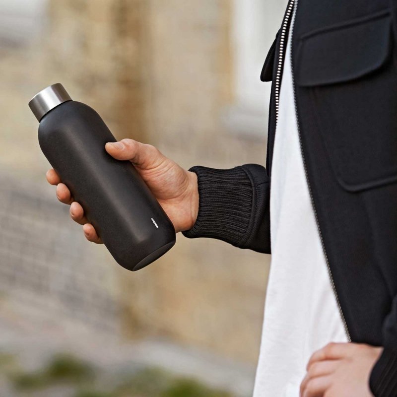 Stelton KEEP COOL Stalowa Butelka do Wody 600 ml Czarna