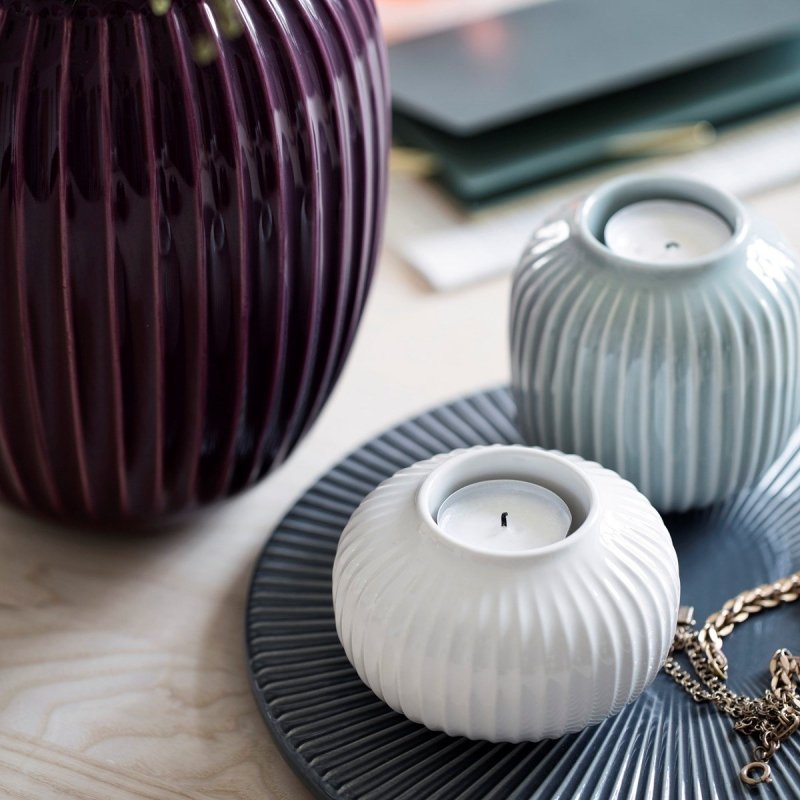 Kähler HAMMERSHØI Świecznik Tealight 10 cm Biały