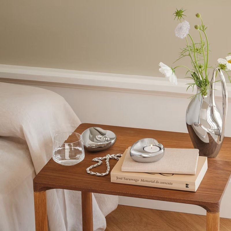 Georg Jensen HEART Stalowy Świecznik Tealight / Serce