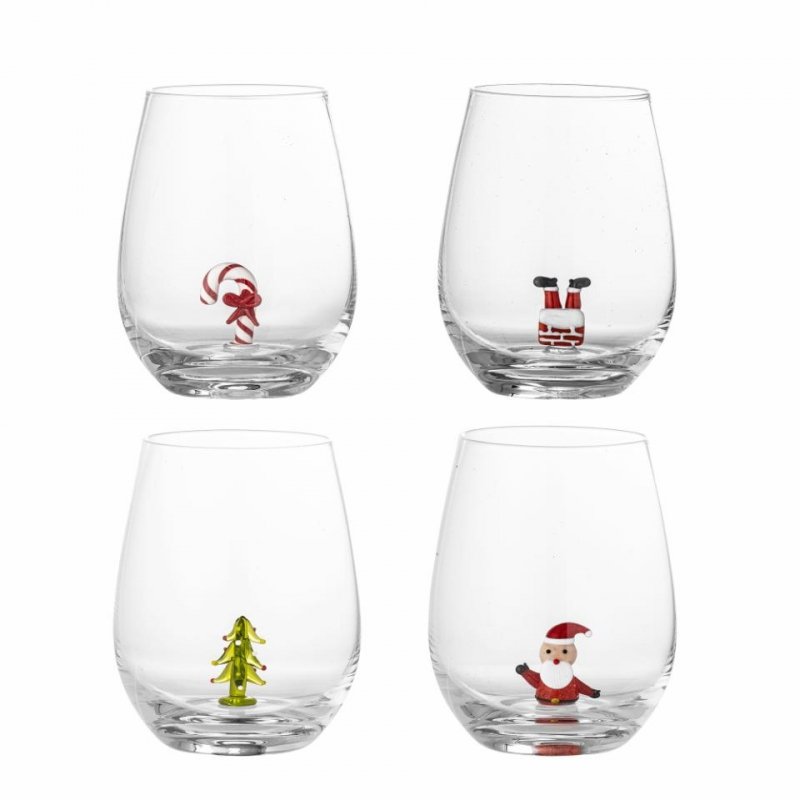 Bloomingville CHRISTMAS MISA Świąteczne Szklanki do Napojów 4 Szt. 