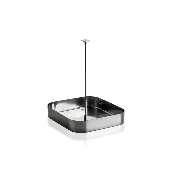 Mepra STILE Kwadratowy Koszyk z Uchwytem 15 cm / Srebrny Stalowy