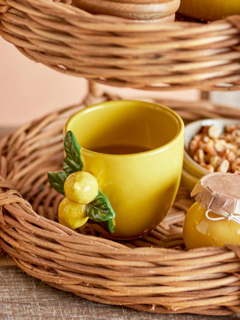 Bloomingville LIMONE Kubek 400 ml z Motywem Cytryn / Żółty