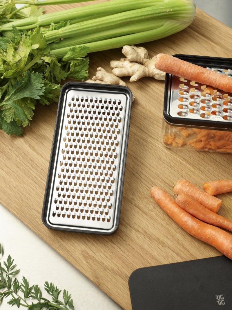 RIG-TIG by Stelton GRATE-IT Tarka Kuchenna - Zestaw 2 Tarek z Pojemnikiem / Czarny
