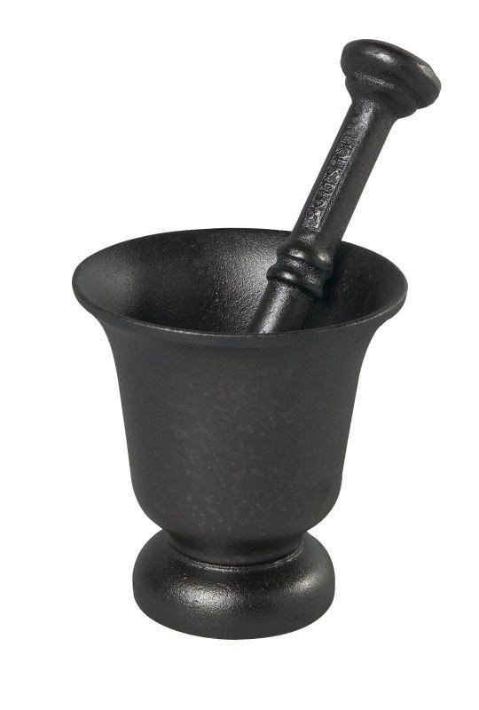 Skeppshult TRADITION Żeliwny Moździerz z Tłuczkiem - Wysoki 11,5 cm / Czarny