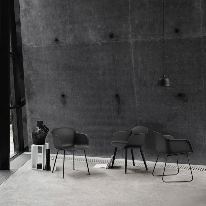 Muuto FIBER ARMCHAIR TUBE BASE Krzesło - Białe