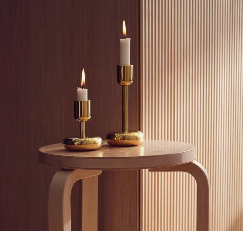Iittala NAPPULA Świecznik 2 Szt. / Polerowany Mosiądz