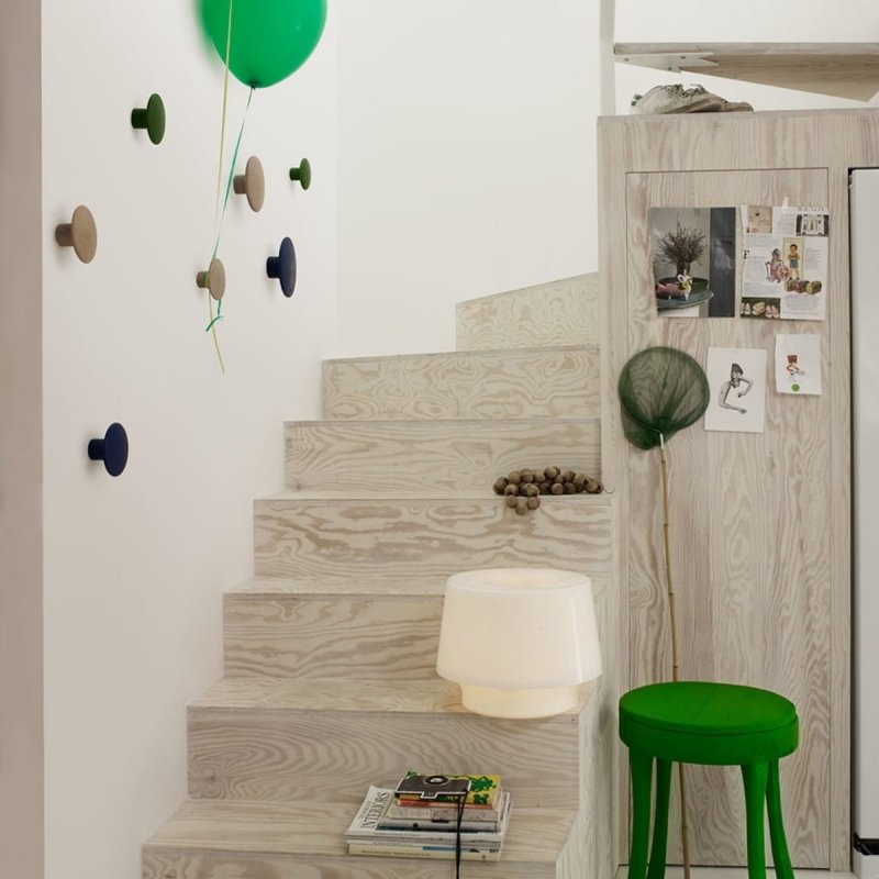 Muuto DOTS Wieszak Drewniany XS - 6.5 cm / Brązowo-Zielony