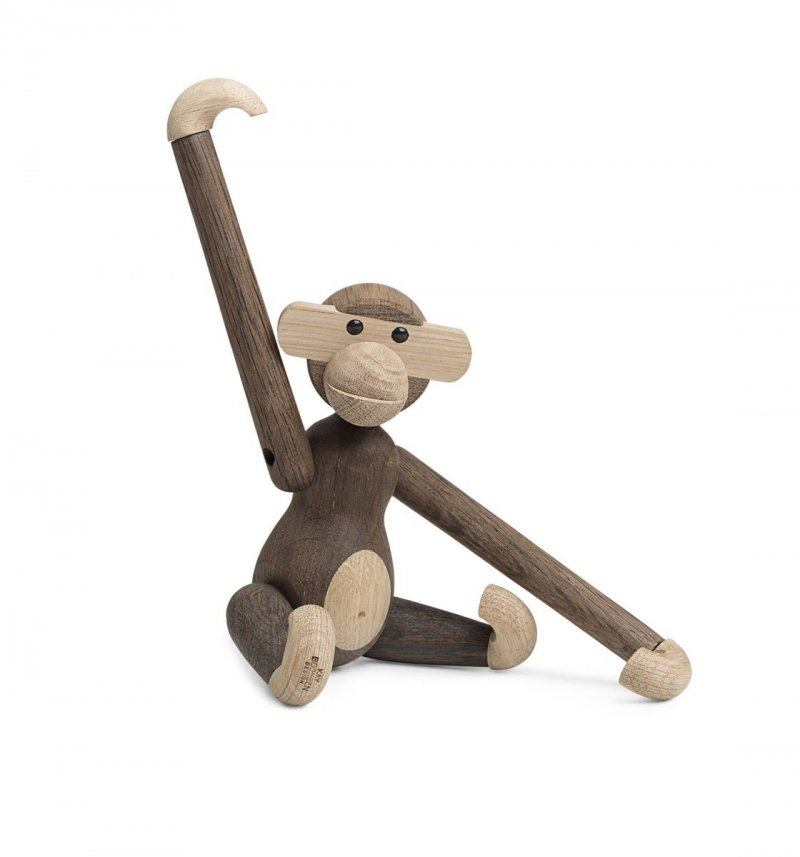 Kay Bojesen MONKEY Dekoracja - Figurka Drewniana Małpka Mała - Drewno Dębowe