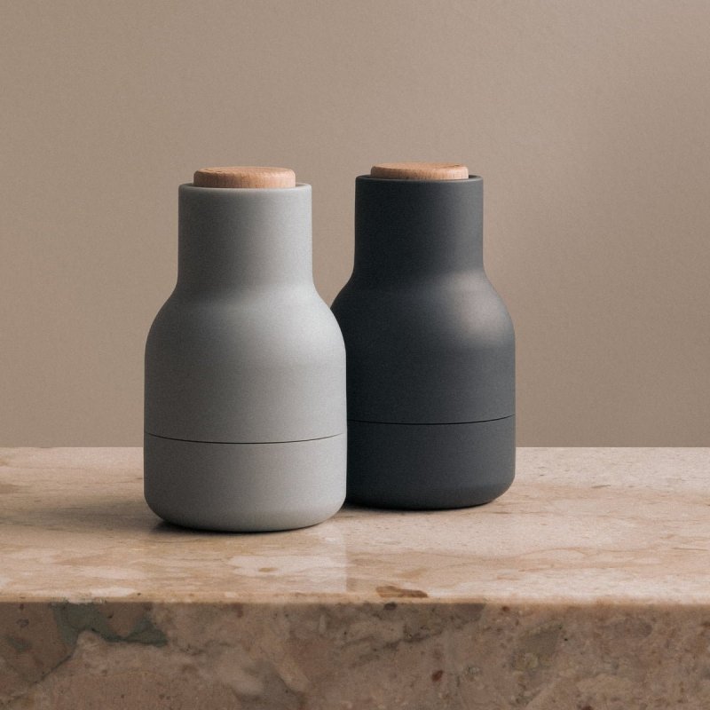 Audo BOTTLE Młynek do Soli i Pieprzu 12 cm / Zestaw Szary