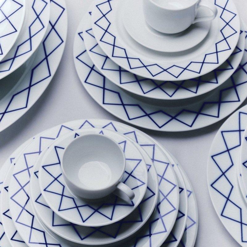 Alessi LA BELLA TAVOLA Owalny Półmisek do Serwowania 38 cm / Biały Zdobiony