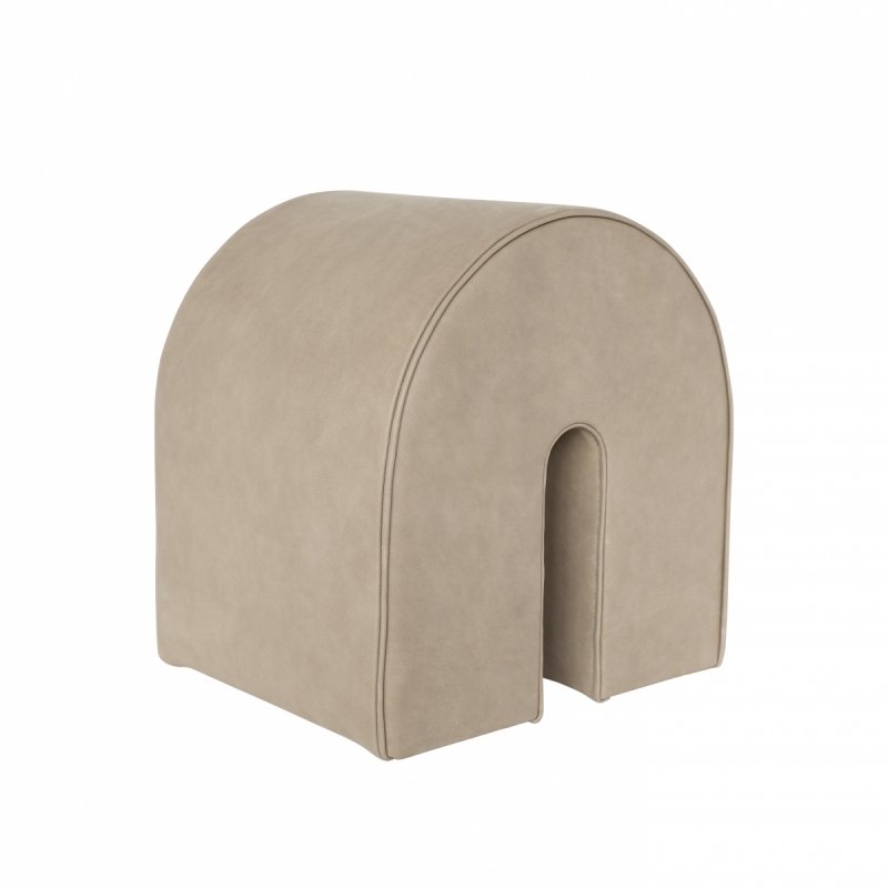 Kristina dam studio CURVED Puf Tapicerowany / Brązowa Skóra