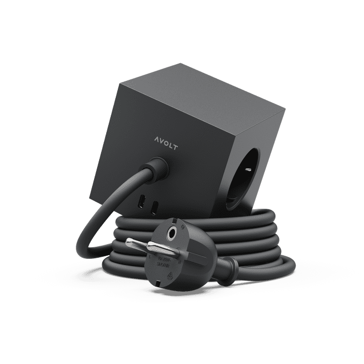 Avolt SQUARE 1 Listwa Zasilająca z Podwójnym USB-C i Magnetyczną Podstawą 3 m / Czarny