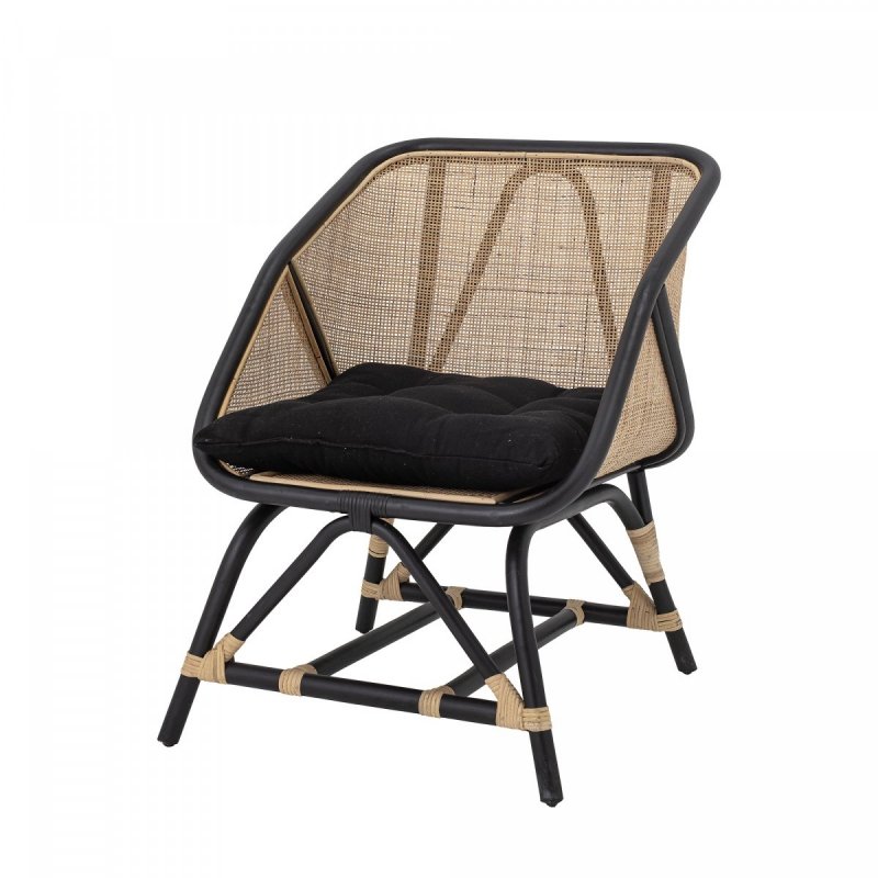 Bloomingville LOUE Fotel Lounge / Czarny Rattan
