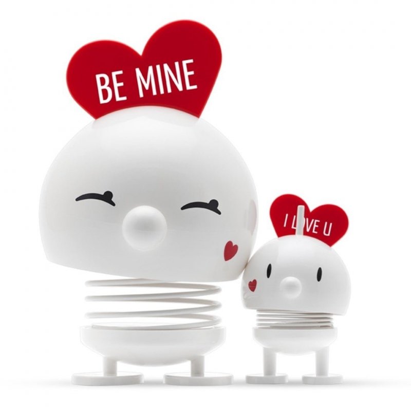 Hoptimist BIMBLE Figurka Optymisty z Serduszkiem L Biały - I Love U