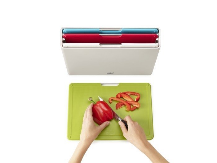 Joseph Joseph FOLIO Zestaw 4 Desek do Krojenia w Etui - Wersja L - Srebrny