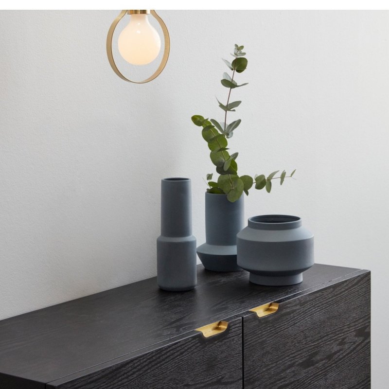 Hübsch NORDIC Komoda 100 cm Czarna / Złote Uchwyty