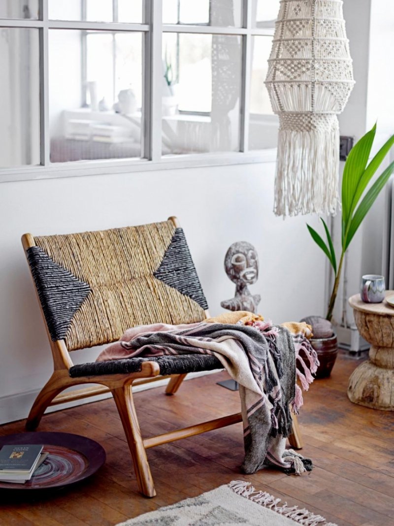 Bloomingville GRANT Fotel Wypoczynkowy z Drewna Tekowego