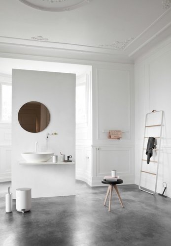 Menu BATH Reling Łazienkowy na Ręczniki - Biały - Mocowanie Srebrne