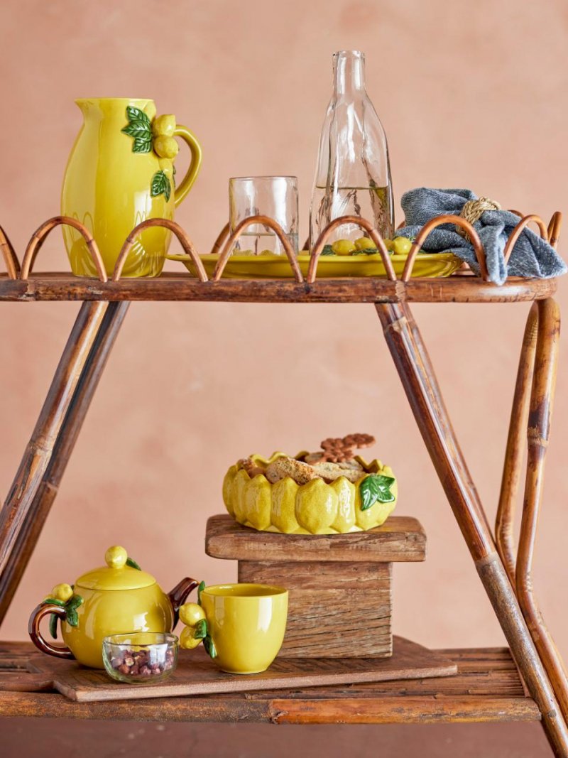 Bloomingville LIMONE Ceramiczny Dzbanek do Herbaty z Motwyem Cytryn / Żółty