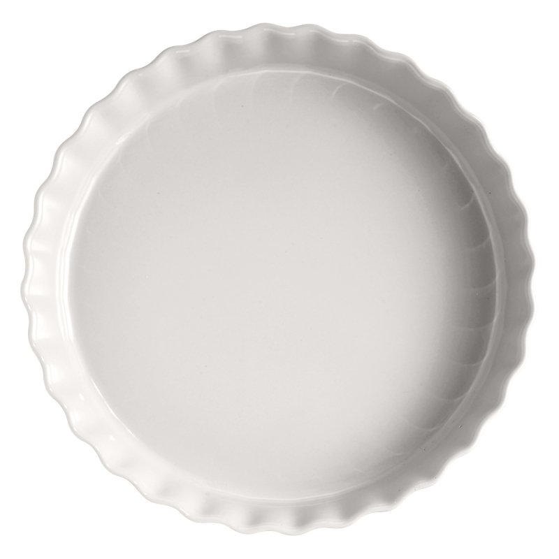 Emile Henry NATURAL CHIC Ceramiczna Wysoka Forma do Tarty 32 cm / Biała