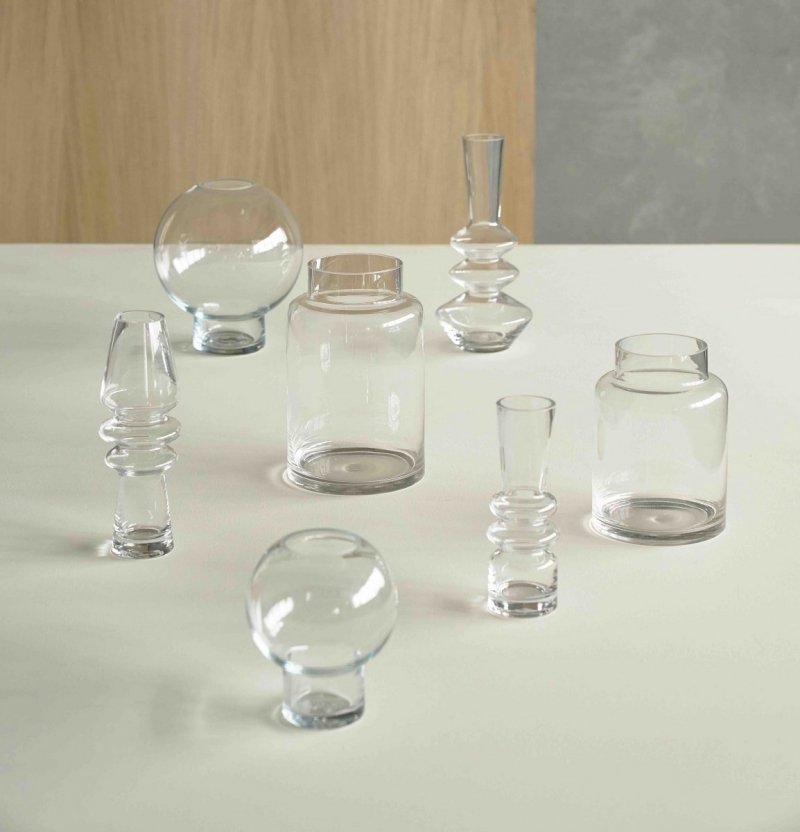 Villa Collection KALT Szklany Wazon do Kwiatów 21 cm Bezbarwny
