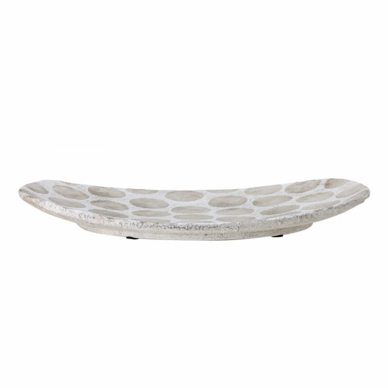 Bloomingville FELAN Taca Dekoracyjna z Terakoty 43 cm / Biała