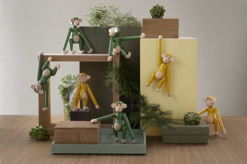 Kay Bojesen MONKEY Małpka Drewniana Mini - Jasnozielona / Edycja Limitowana