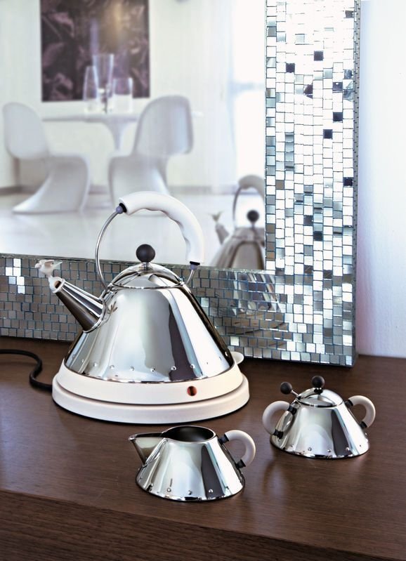 Alessi 9097 Cukiernica Stalowa z Łyżeczką / Niebieska