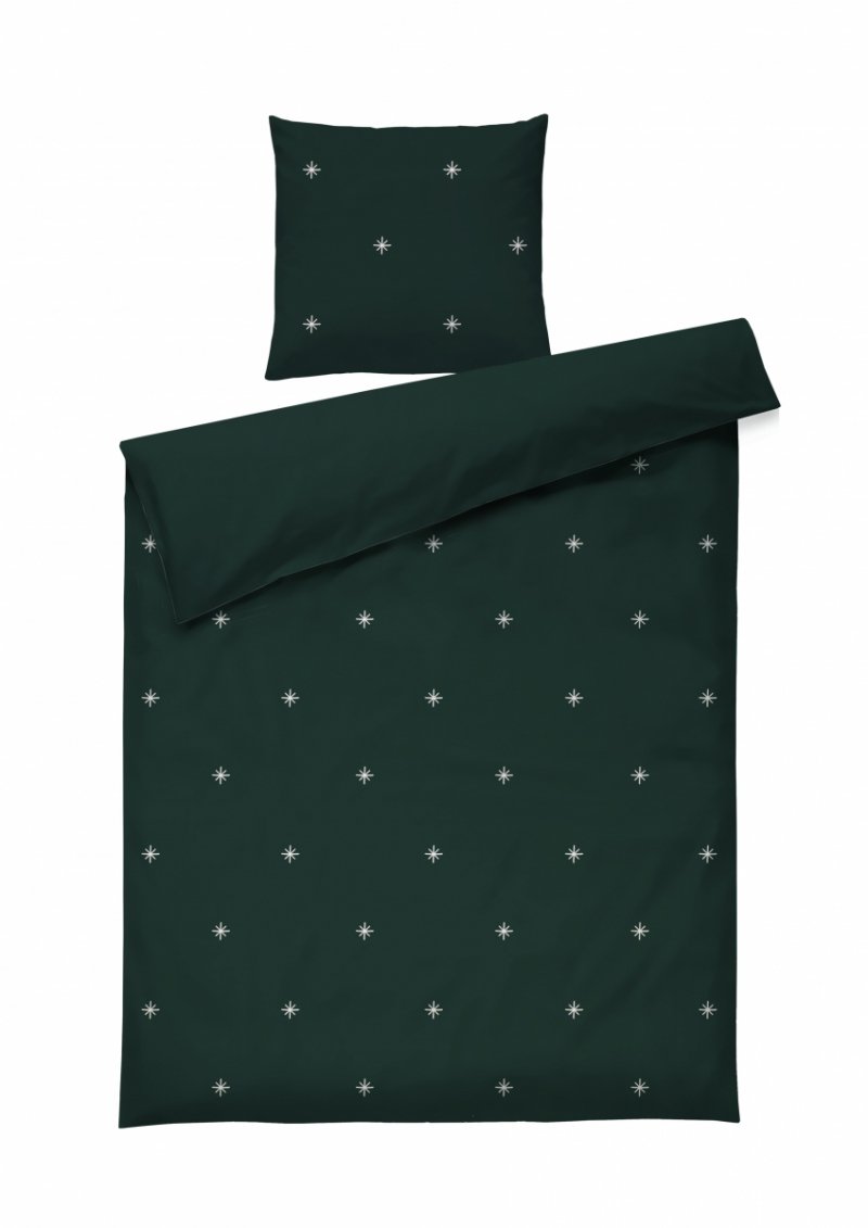 Juna CHRISTMAS Świąteczna Pościel z Organicznej Bawełny 140x200 cm / Zielona
