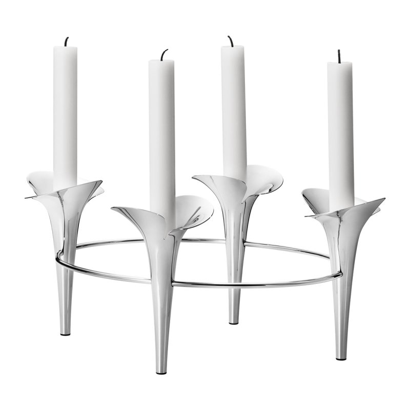 Georg Jensen BLOOM Świecznik Czteroramienny / Srebrny