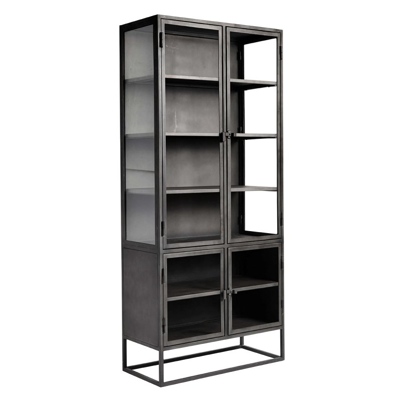 Muubs BOSTON Metalowa Witryna Przeszklona 200 cm / Czarna
