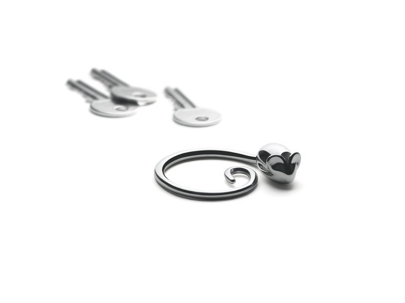 Alessi PIP Stalowy Brelok do Kluczy / Srebrny Polerowany