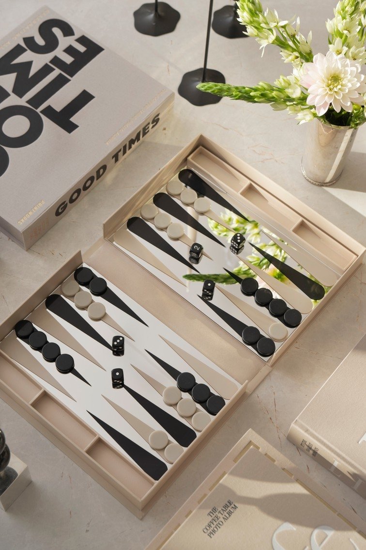  Printworks GAMES Zestaw do Gry Backgammon - Lustrzany / Beżowy