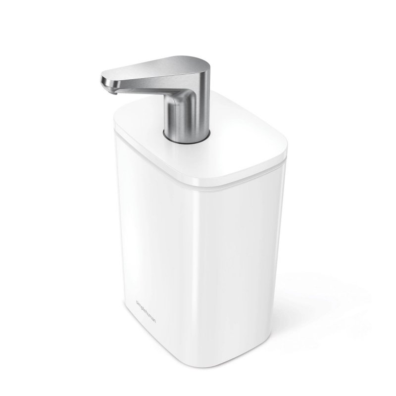 Simplehuman STEEL Stalowy Dozownik do Mydła w Płynie 473 ml / Biały