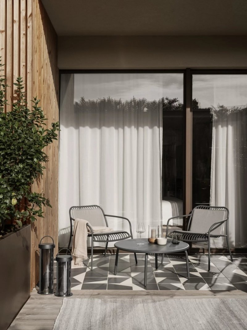 Blomus YUA WIRE Fotel Ogrodowy Lounge / Szary Granite Grey