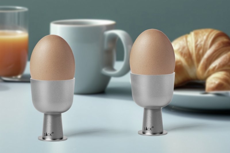 Zack BEVO Stalowe Kieliszki do Jajek 2 Szt. / Srebrne Matowe