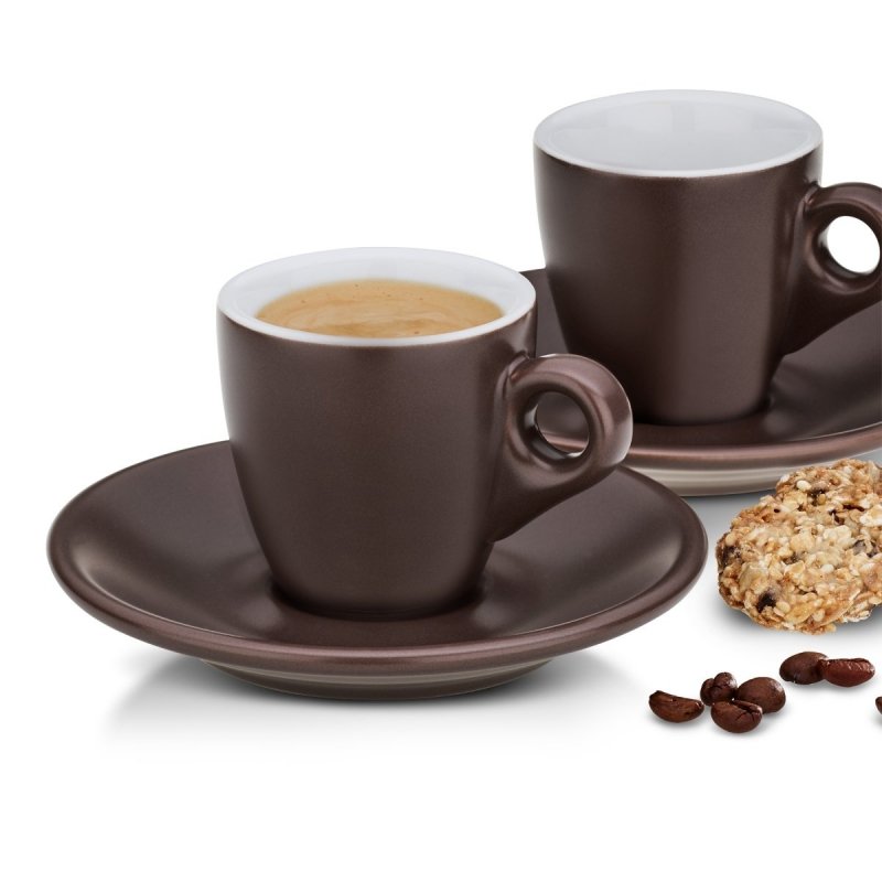 Kela MATTIA Filiżanki do Kawy Espresso 50 ml 2 Szt. Brązowe